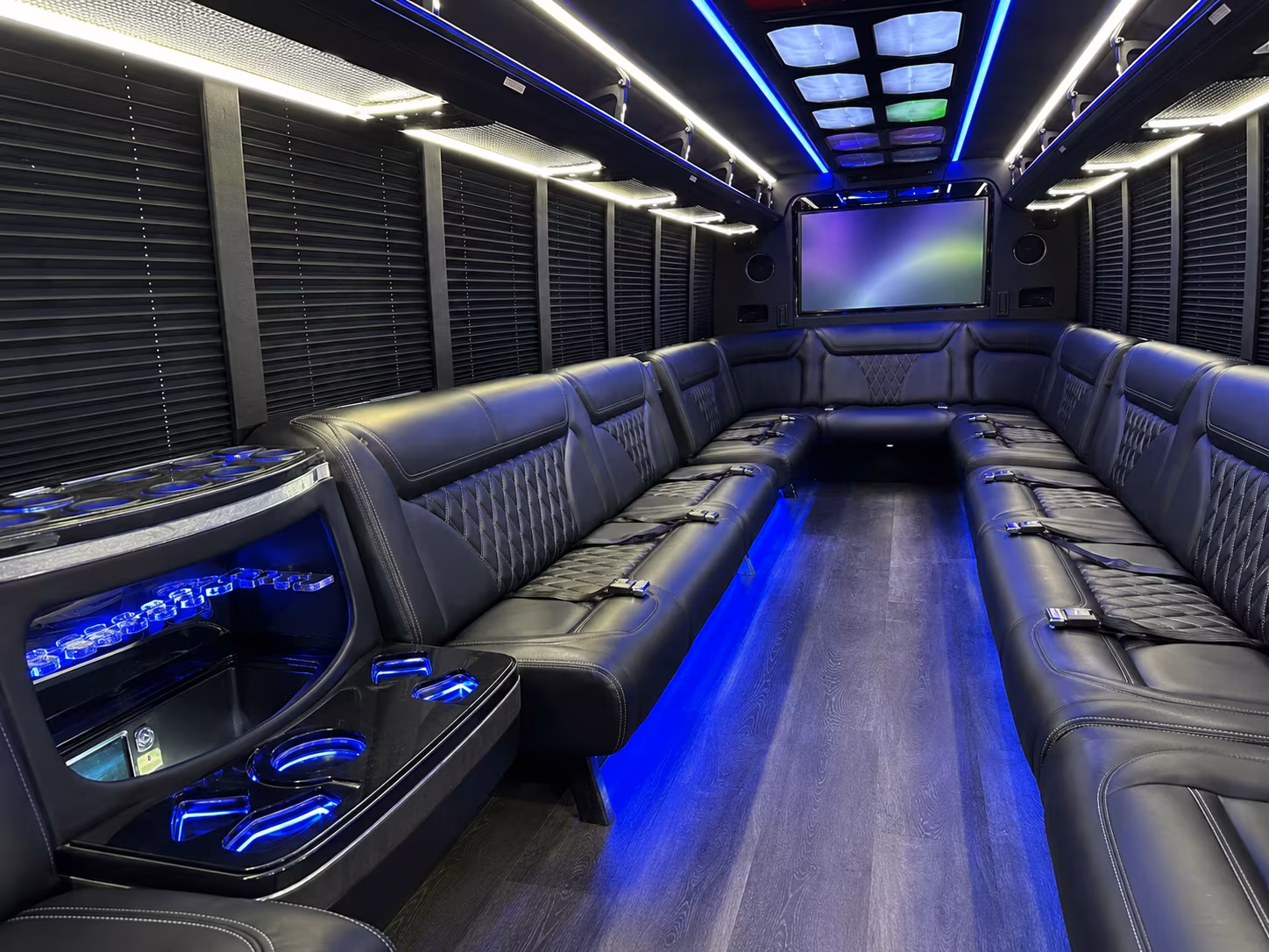 oxnard 20 passenger party bus inside