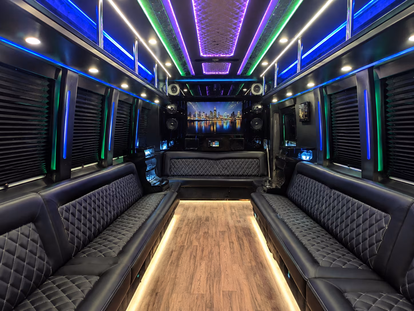 oxnard 25 passenger party bus interior