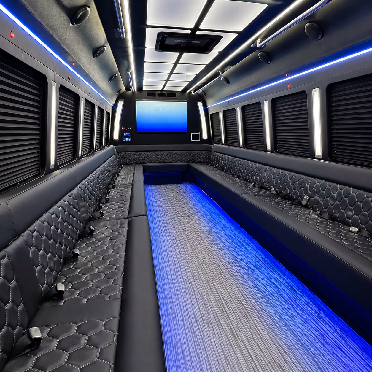 oxnard 50 passenger party bus inside